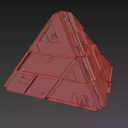 Sci Fi Pyramid Shape Triangle Low-poly 3D model
