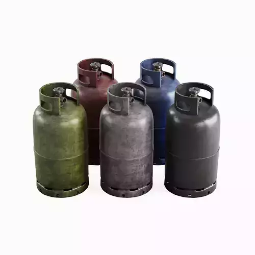 Dirty Gas Cylinder Pack 3D Model Collection