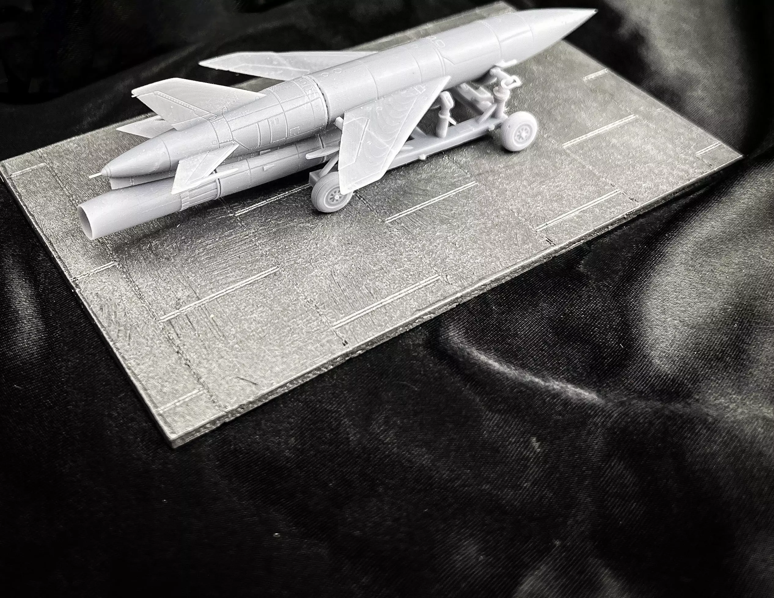 Soviet K-10 missile AS-2 Kipper with Transport Trolley 3D print model_1