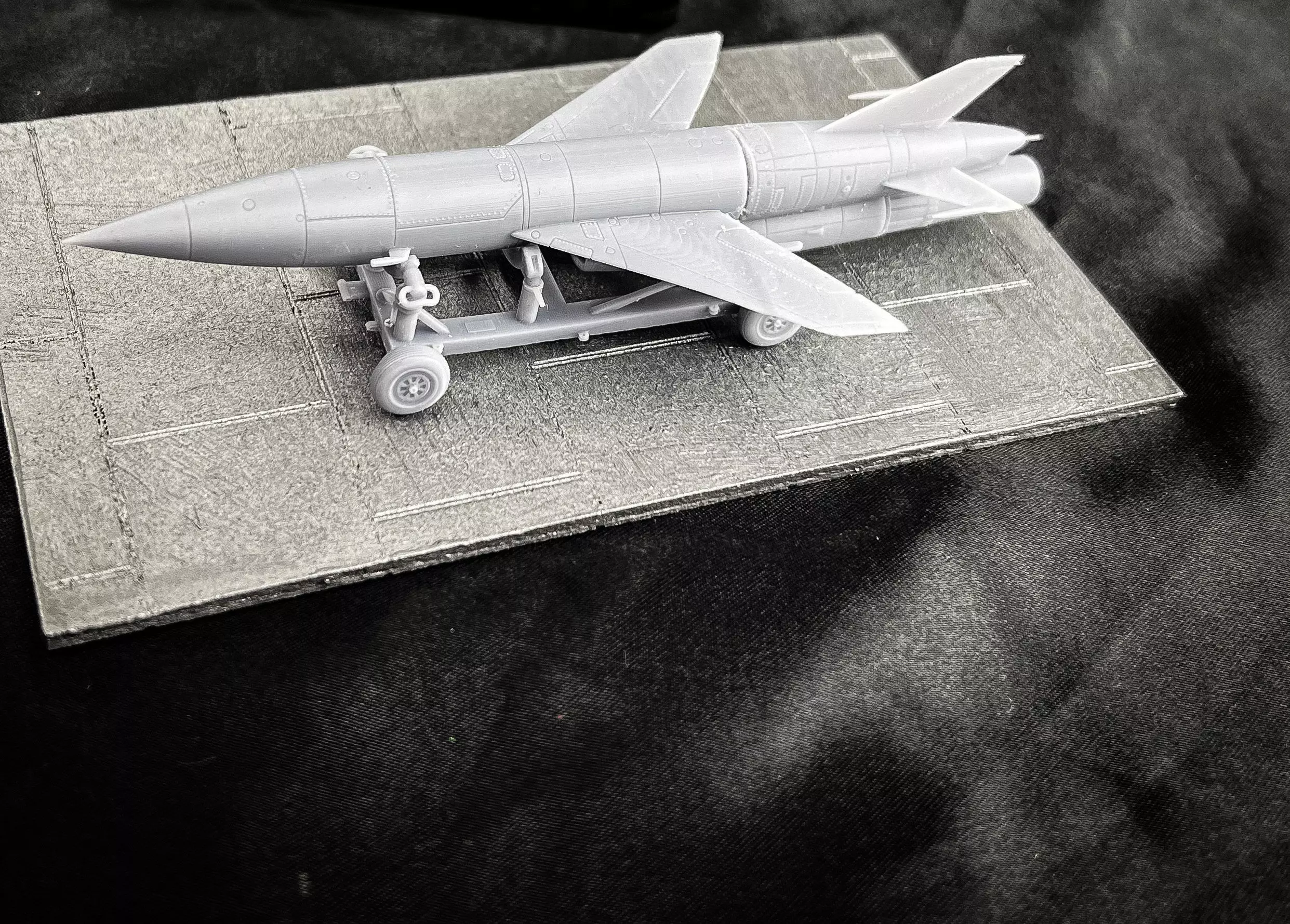 Soviet K-10 missile AS-2 Kipper with Transport Trolley 3D print model_2