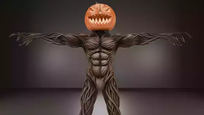 Halloween Special Spooky Pumpkinman Horror Character
