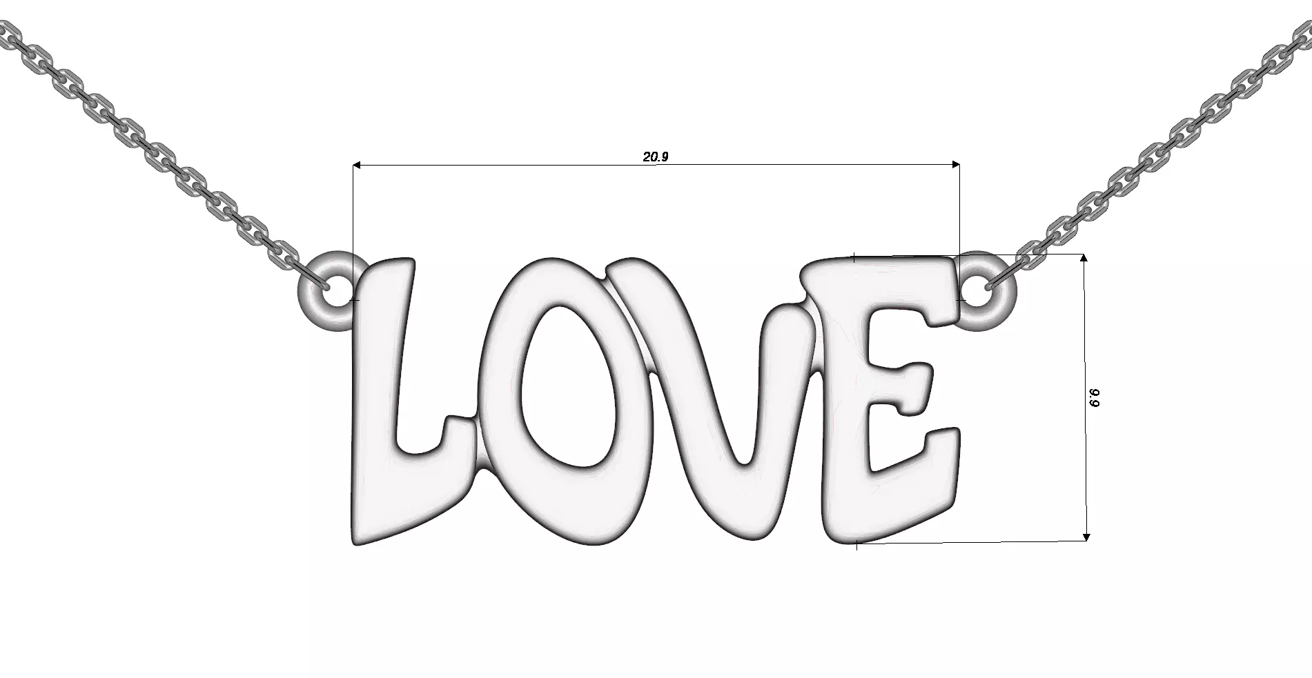 LOVE Pendant 3D print model_2