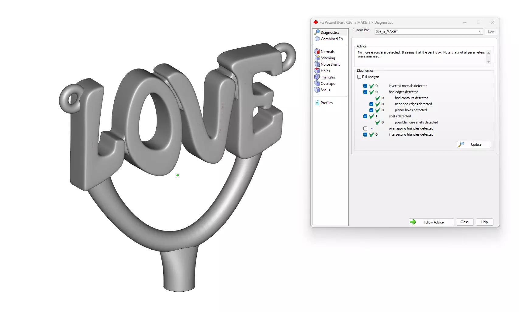 LOVE Pendant 3D print model_5