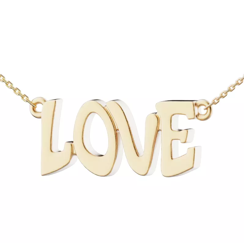 LOVE Pendant 3D print model_1