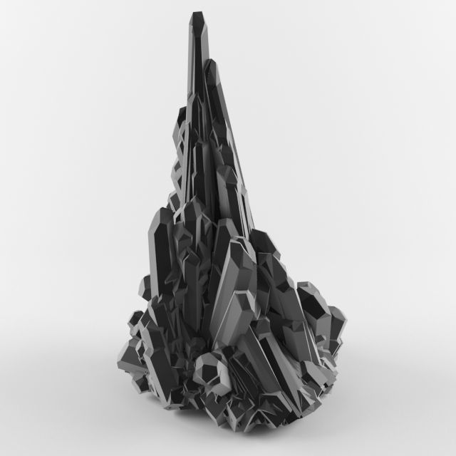 Black Crystal Emerald Gems Pro 3D model_1