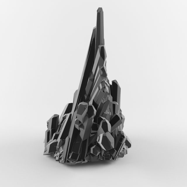 Black Crystal Emerald Gems Pro 3D model_2