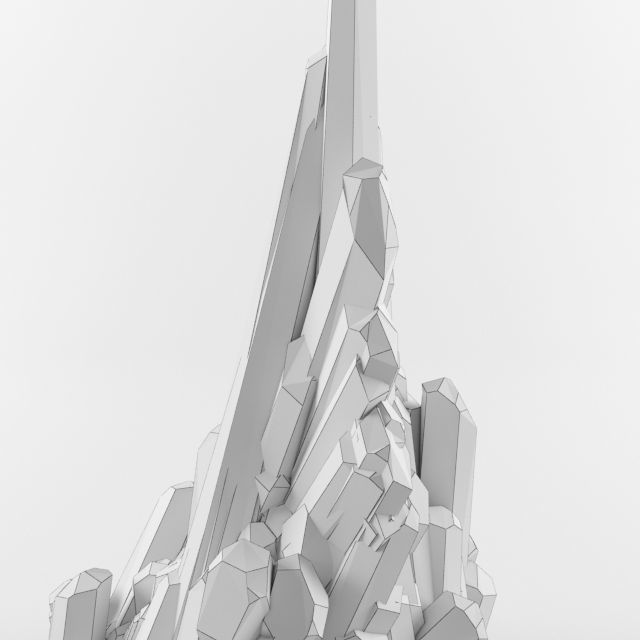 Black Crystal Emerald Gems Pro 3D model_3