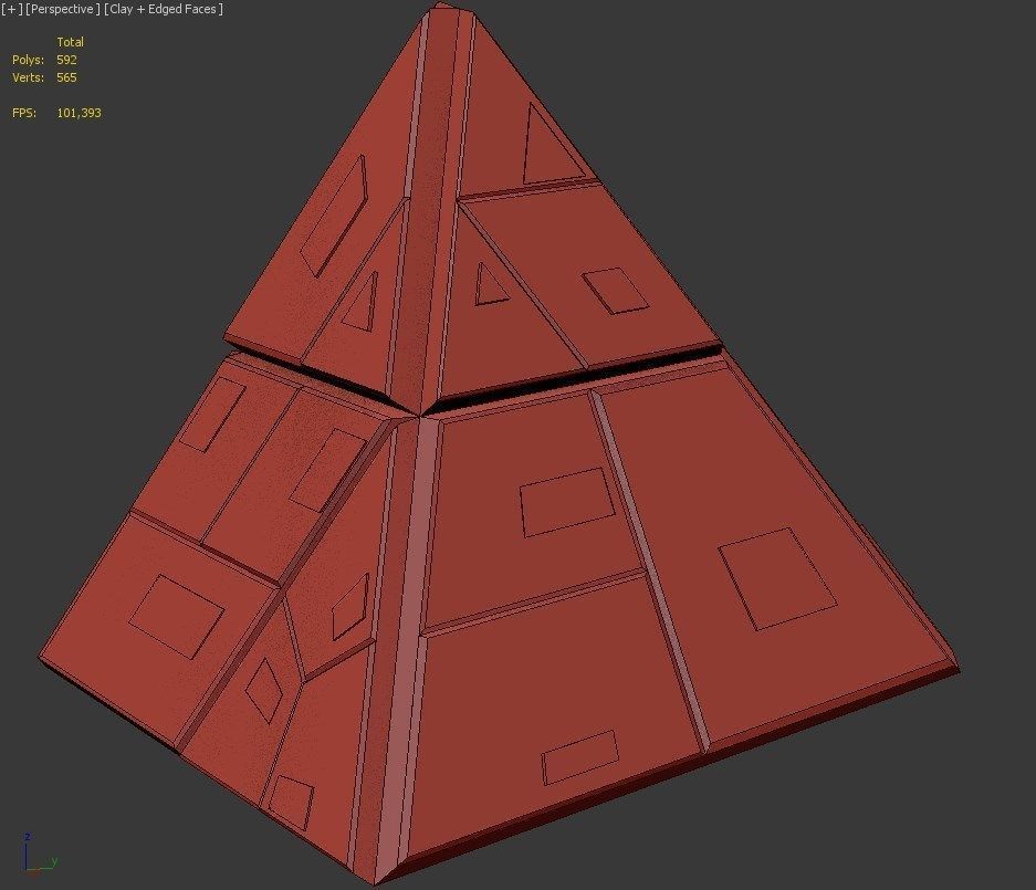 Sci Fi Pyramid Shape Triangle 1 Low-poly 3D model_4