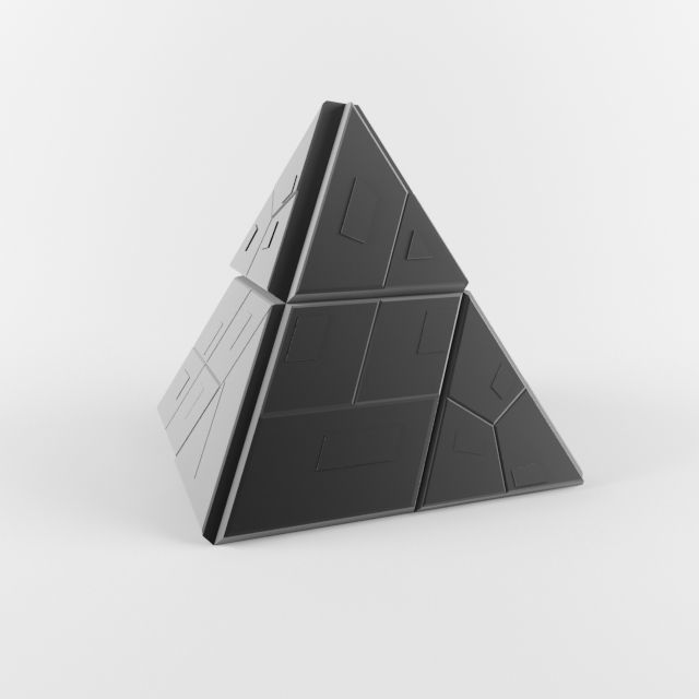 Sci Fi Pyramid Shape Triangle 1 Low-poly 3D model_2