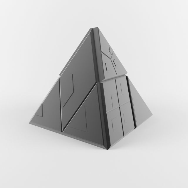 Sci Fi Pyramid Shape Triangle 1 Low-poly 3D model_1