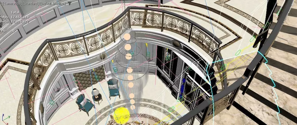 Hall classic style  3D model_3