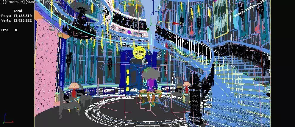 Hall classic style  3D model_7