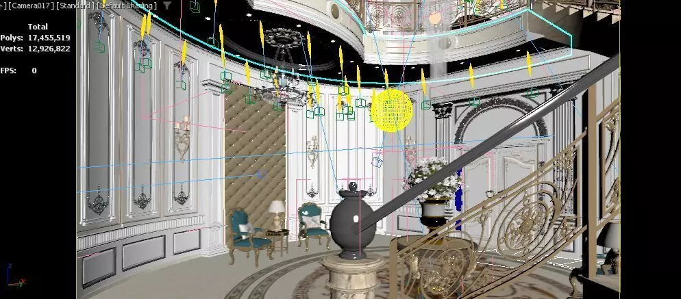 Hall classic style  3D model_8