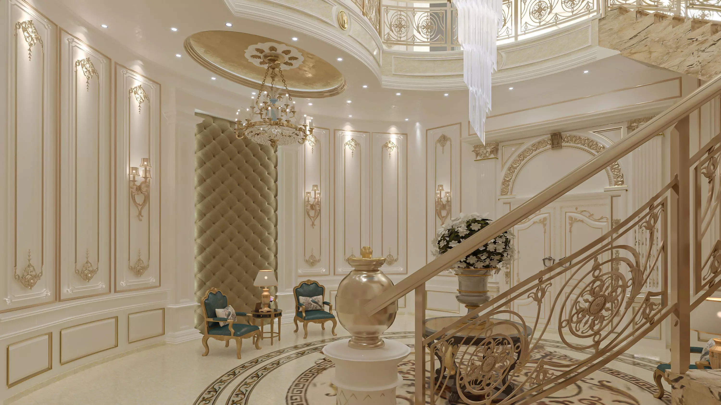 Hall classic style  3D model_0