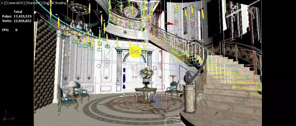 Hall classic style  3D model_4