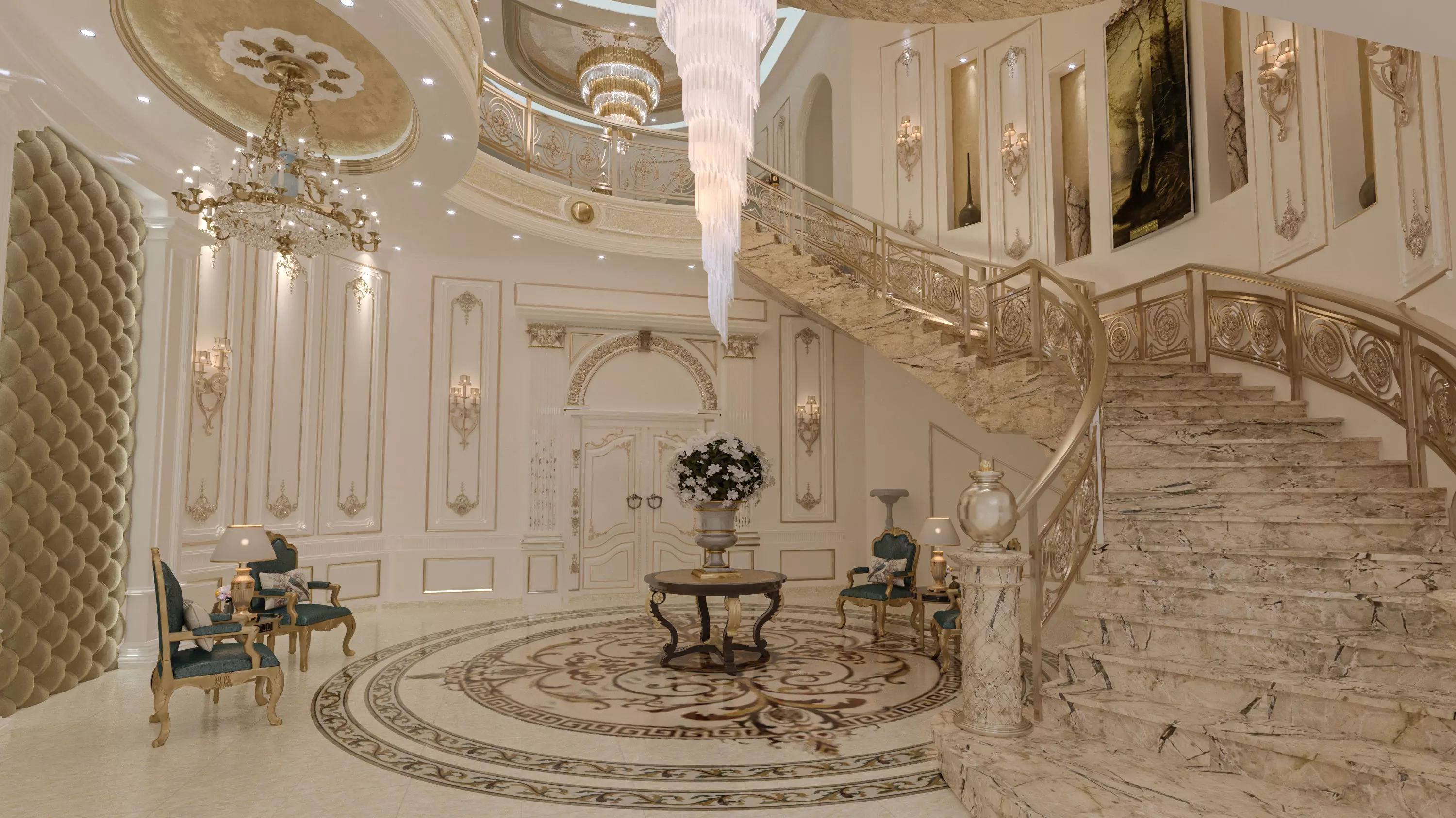 Hall classic style  3D model_1