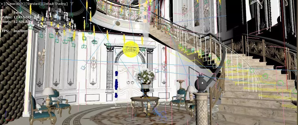 Hall classic style  3D model_5