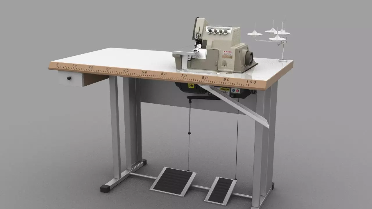 overlock machine 3D model_0