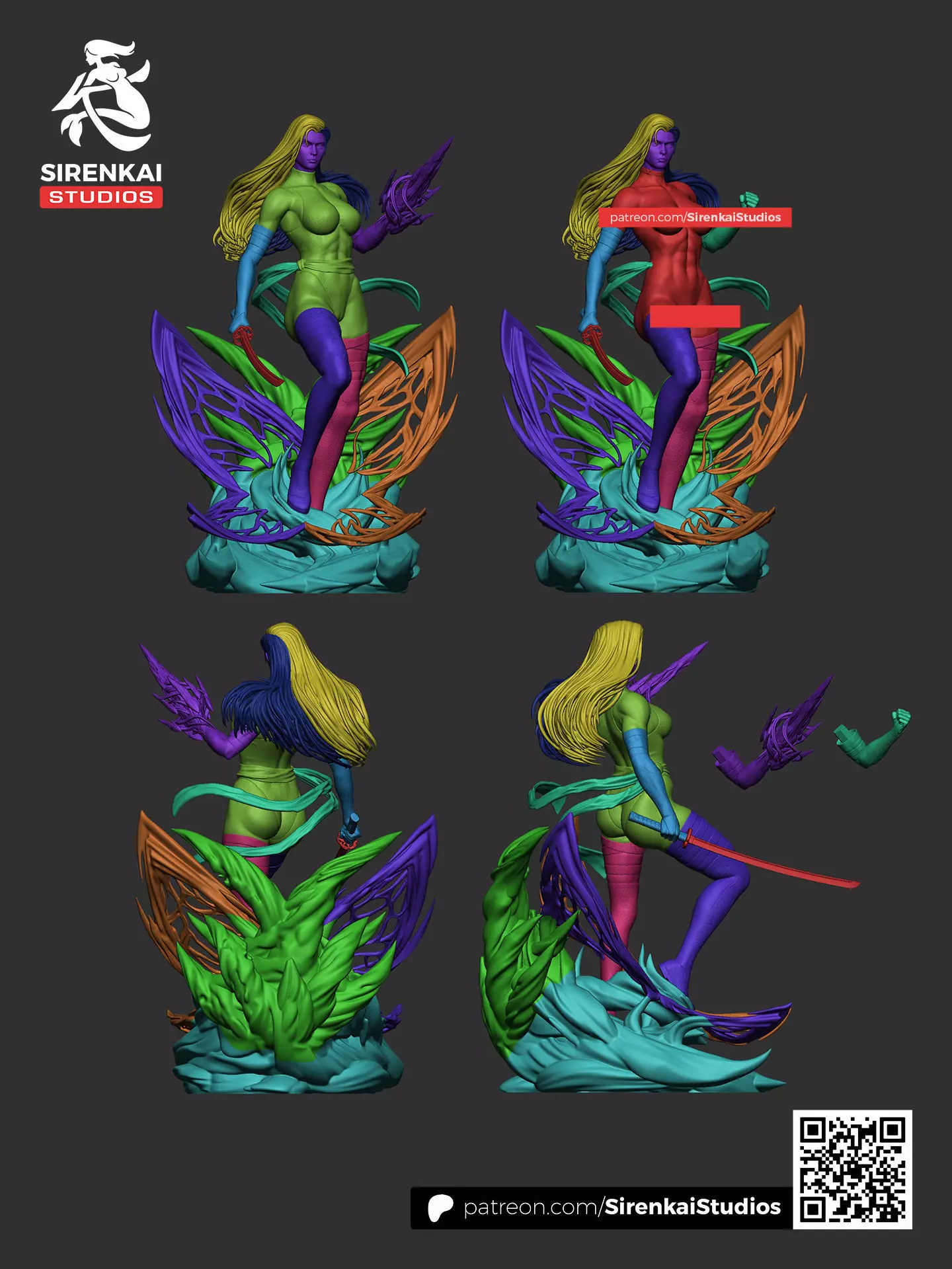 Psylocke 3D Print STL 3D print model_3