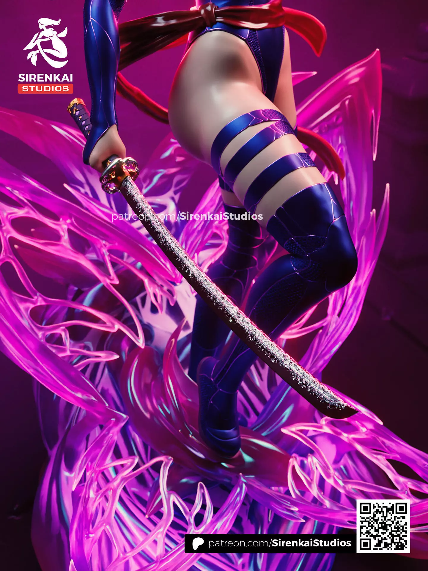 Psylocke 3D Print STL 3D print model_5