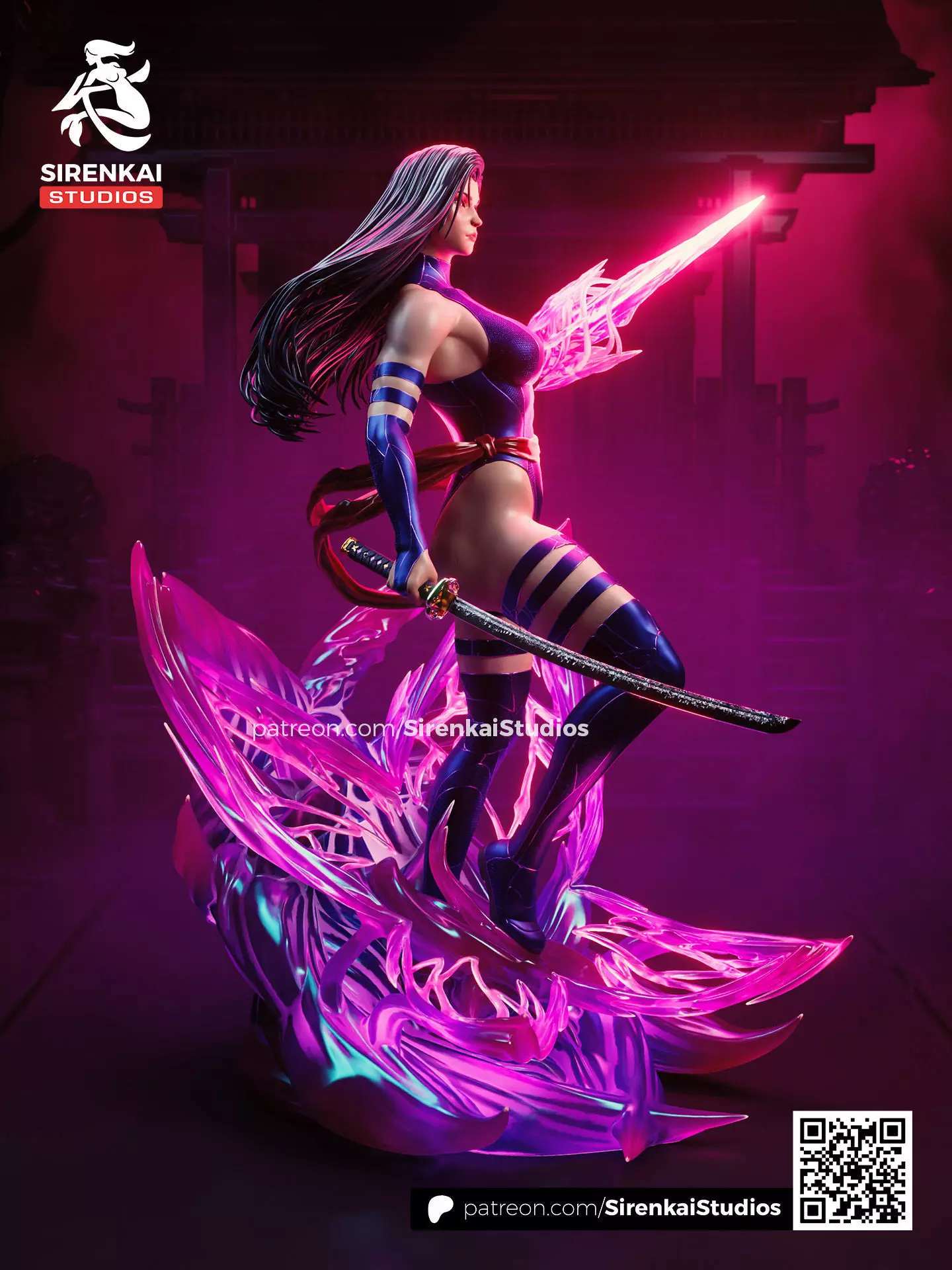 Psylocke 3D Print STL 3D print model_14