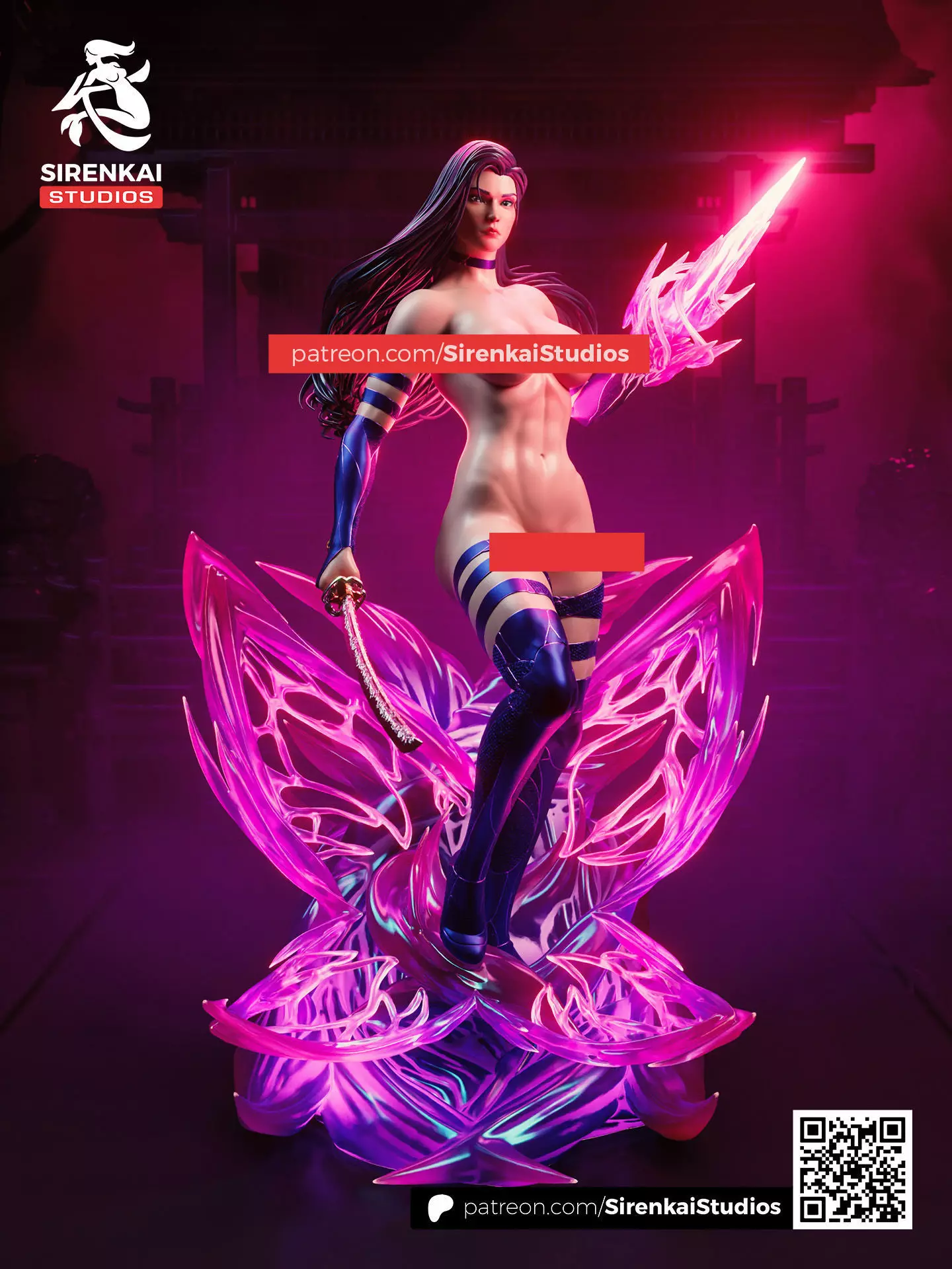 Psylocke 3D Print STL 3D print model_8