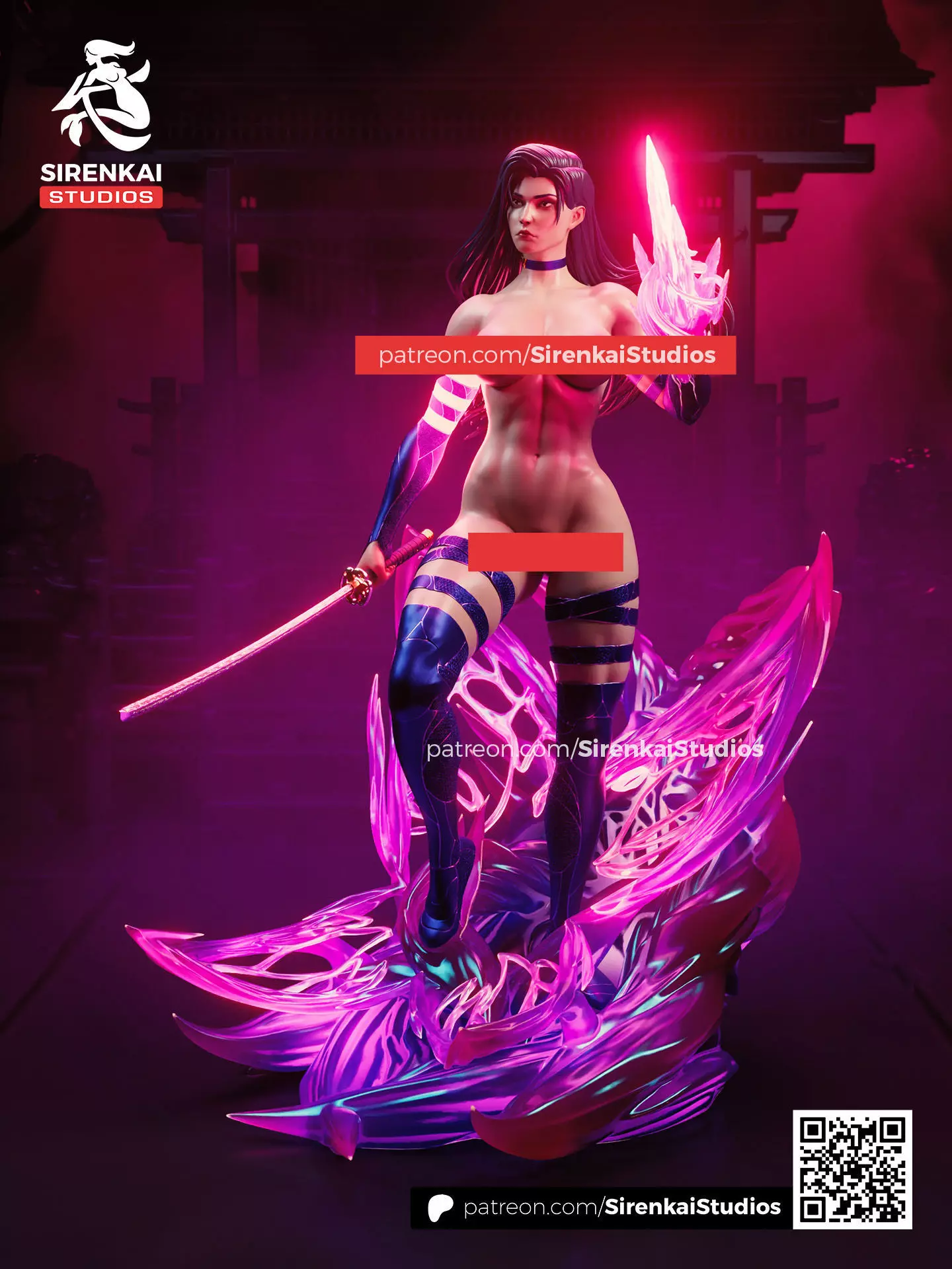 Psylocke 3D Print STL 3D print model_10