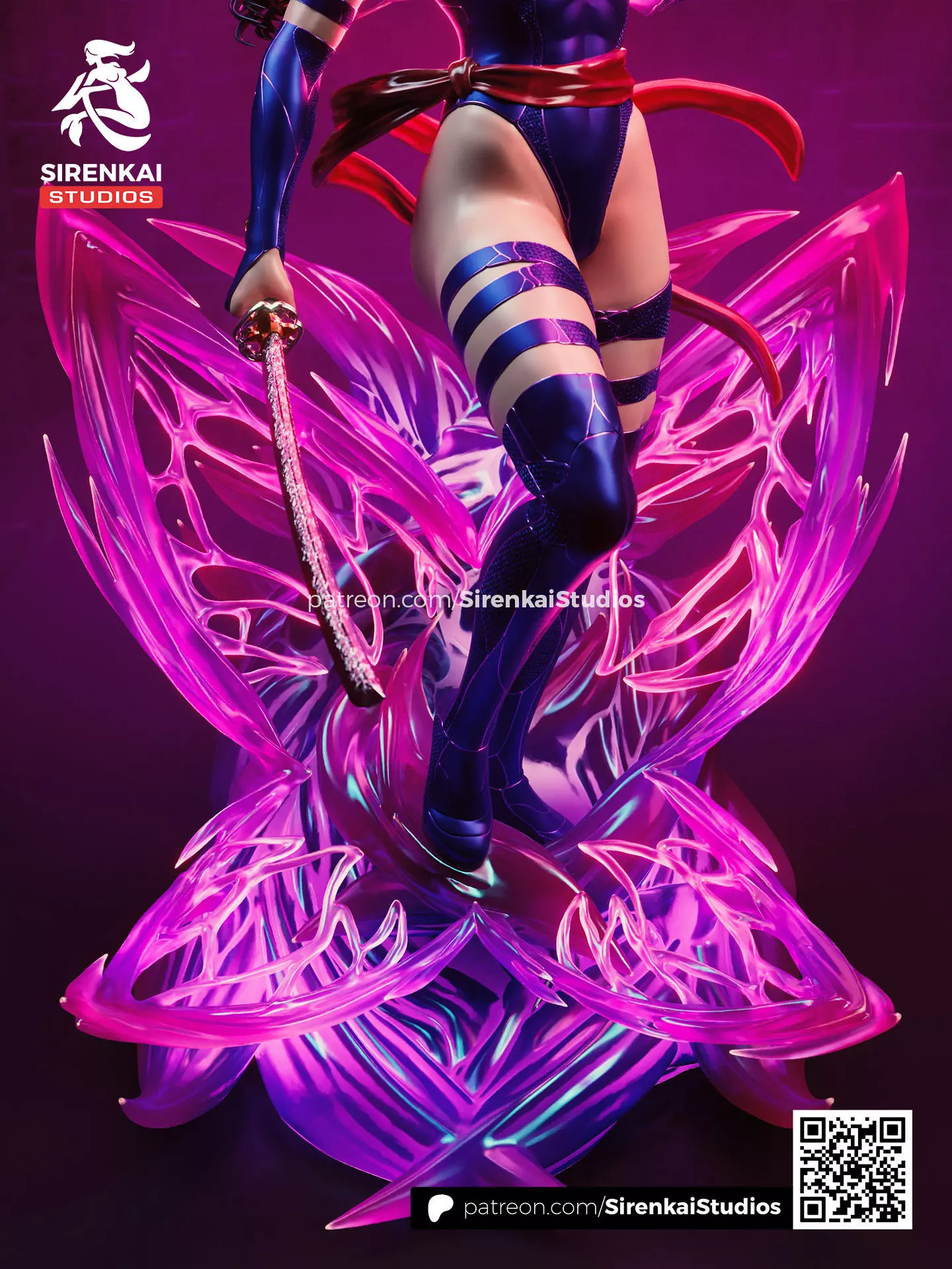 Psylocke 3D Print STL 3D print model_4