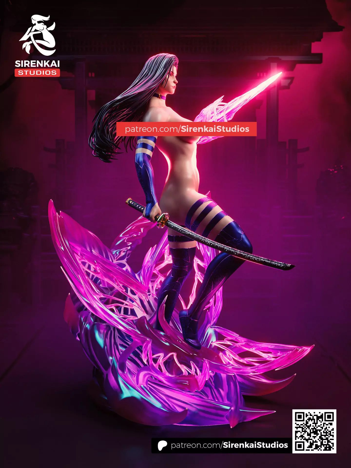 Psylocke 3D Print STL 3D print model_9