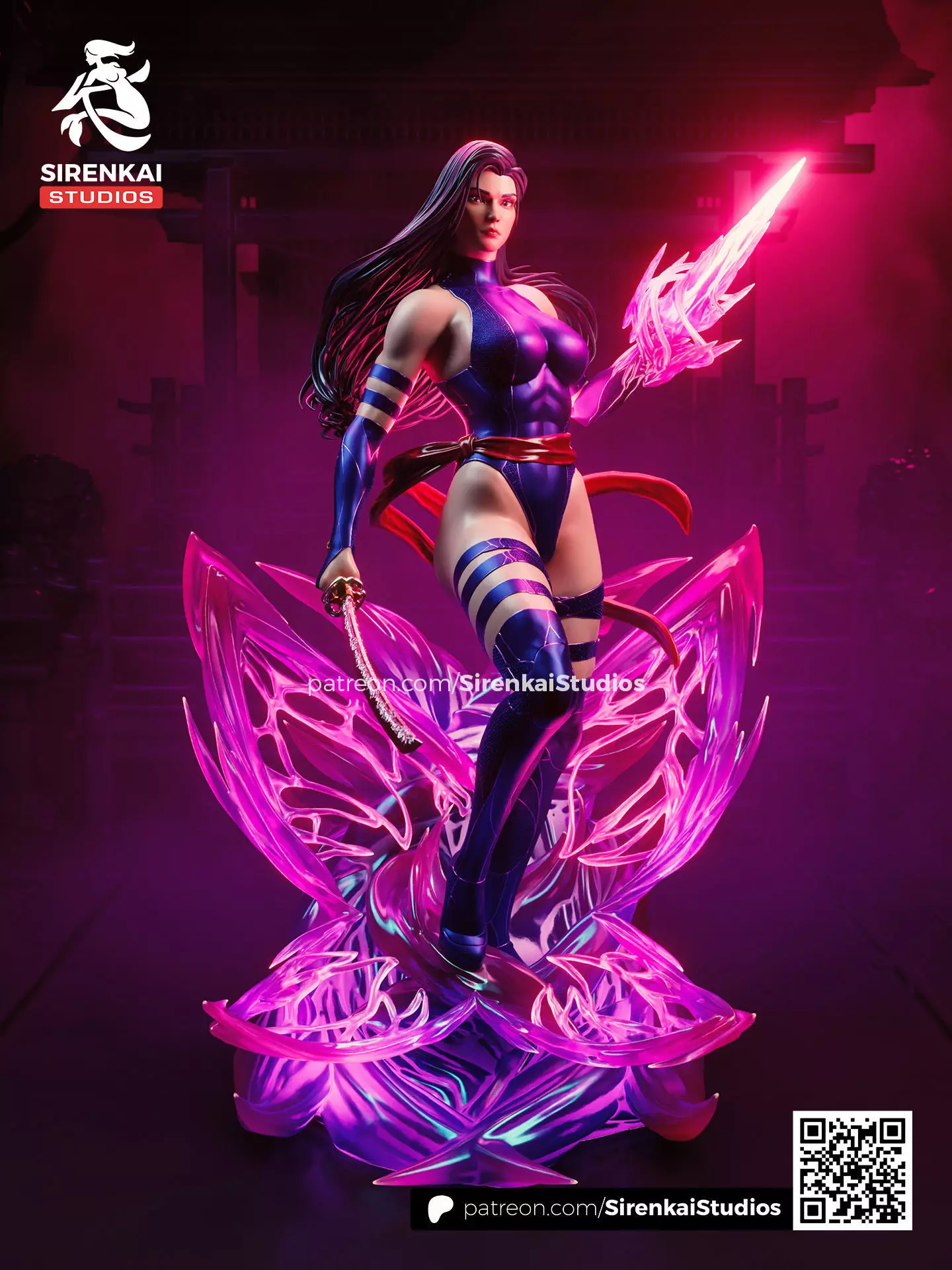 Psylocke 3D Print STL 3D print model_0