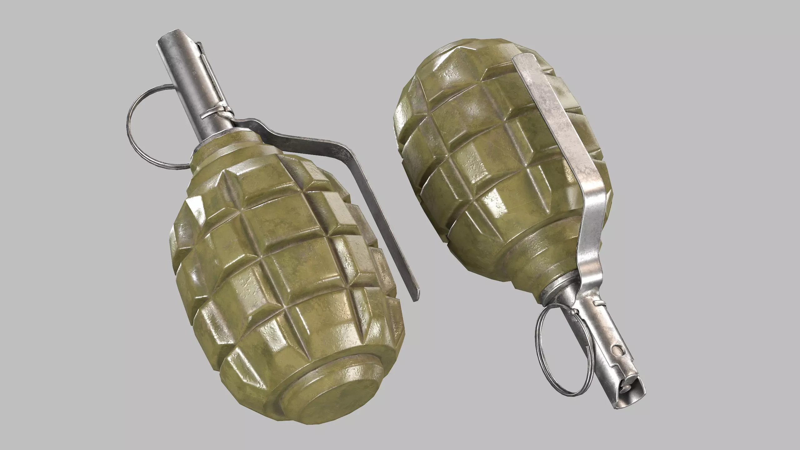 F1 Hand Grenade Low-poly 3D model_3