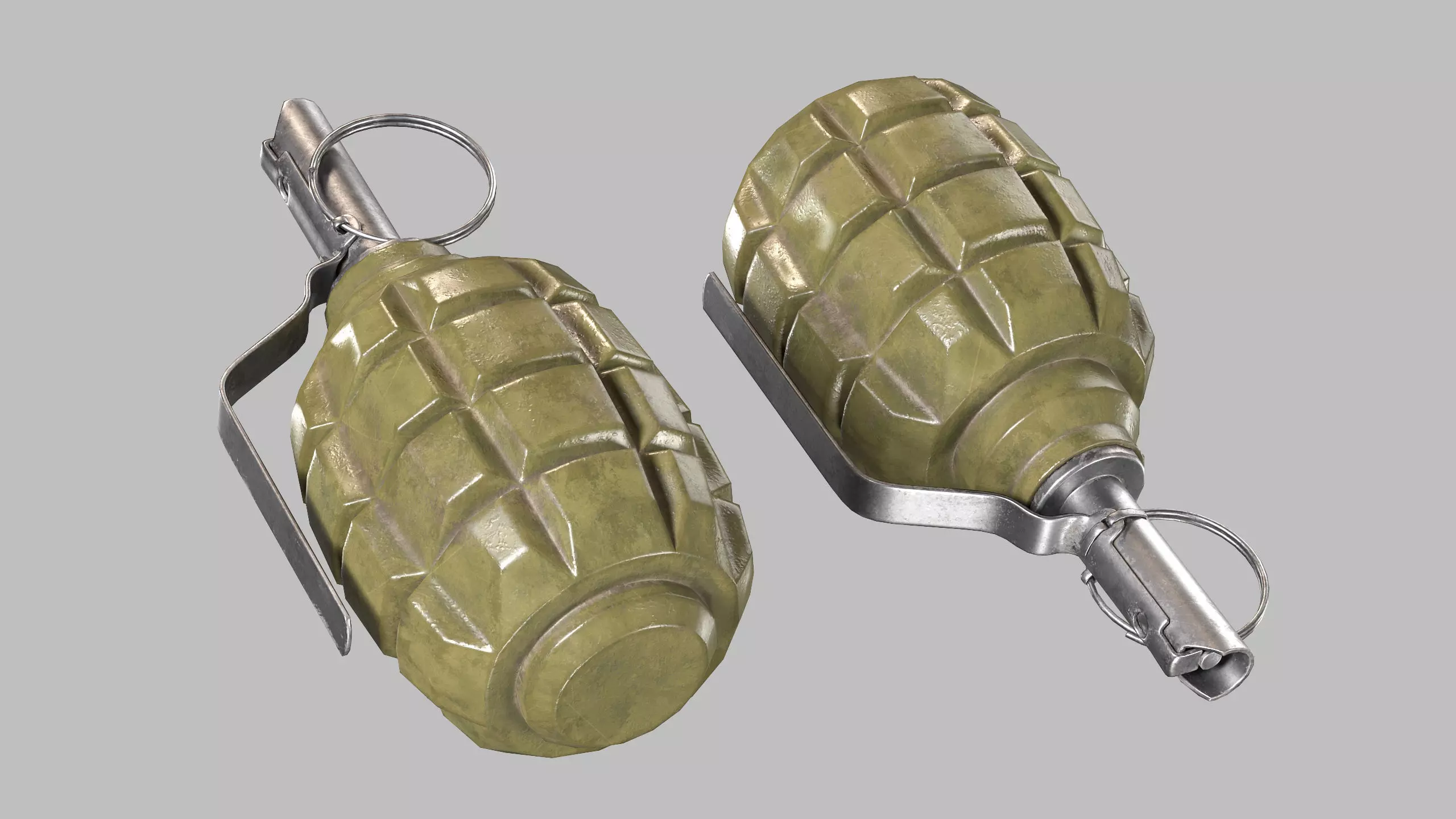 F1 Hand Grenade Low-poly 3D model_2
