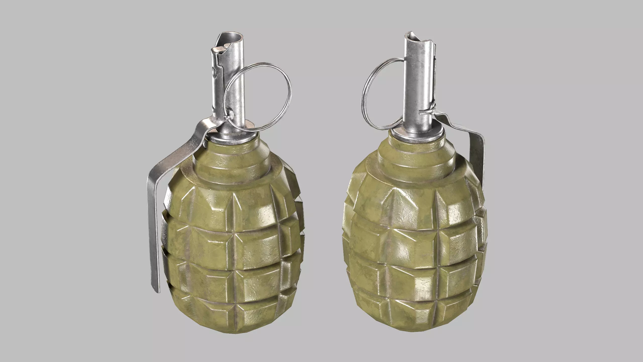F1 Hand Grenade Low-poly 3D model_0