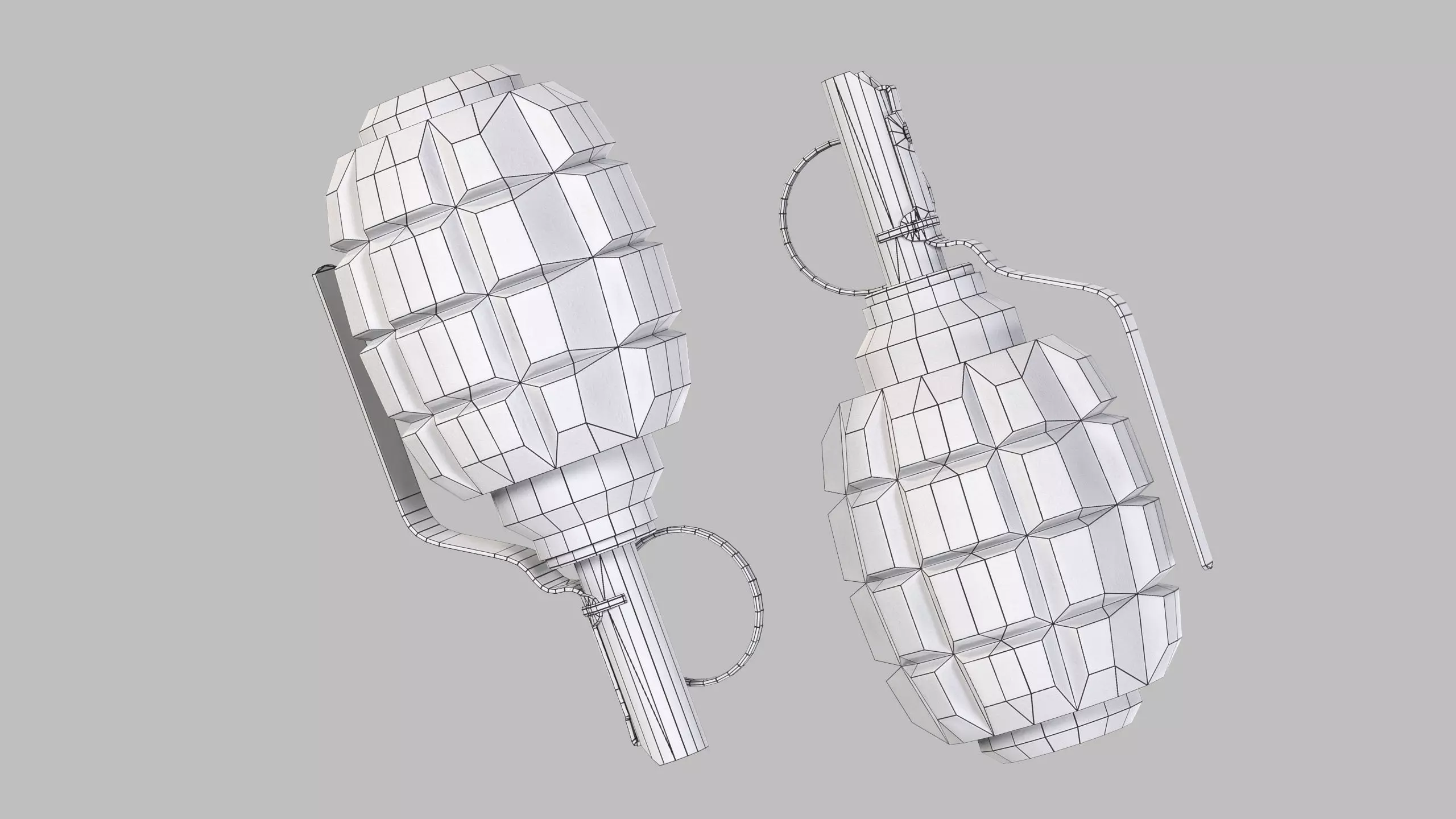 F1 Hand Grenade Low-poly 3D model_10