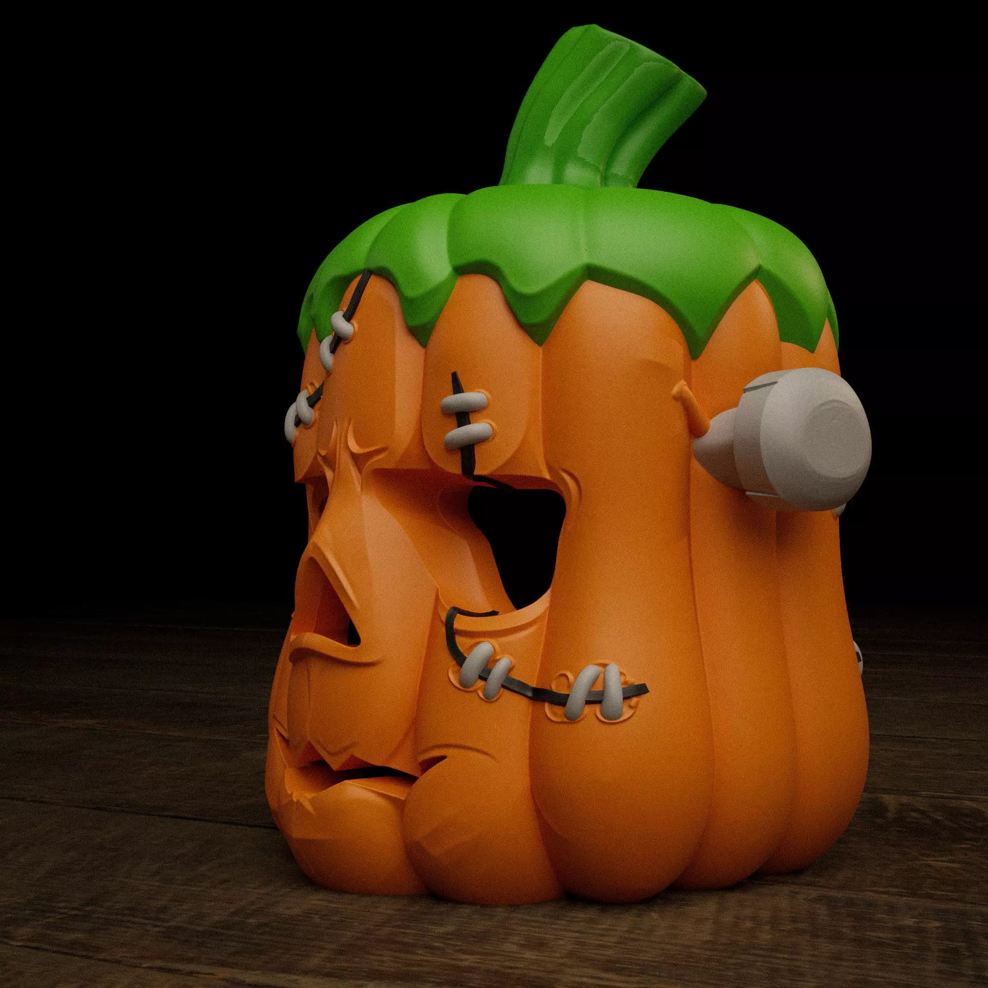 Frankenstein Pumpkin Halloween 3D print model_5