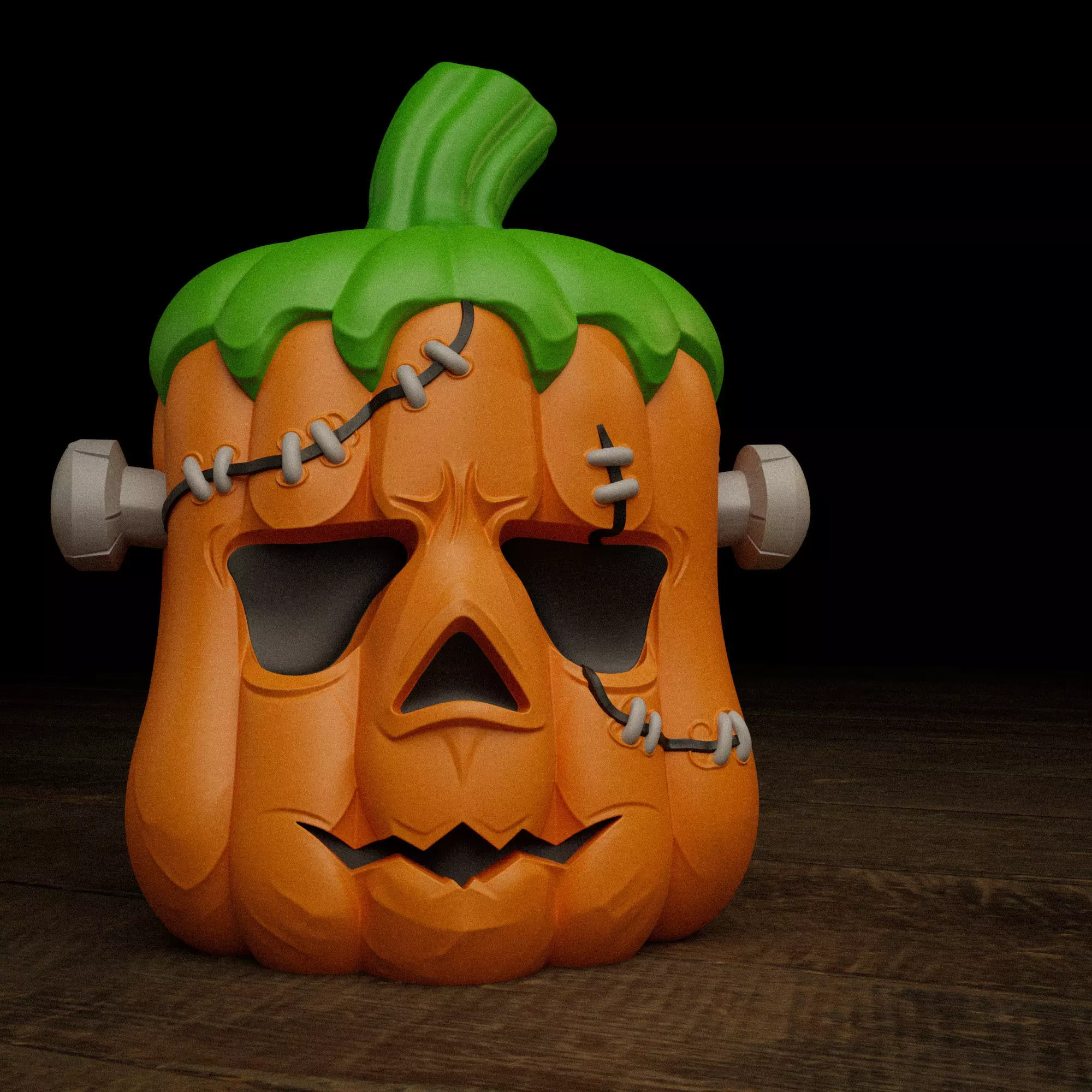 Frankenstein Pumpkin Halloween 3D print model_7