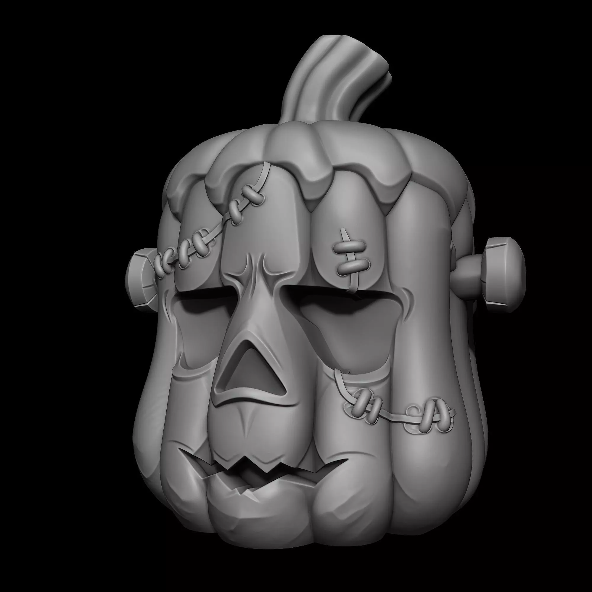 Frankenstein Pumpkin Halloween 3D print model_8