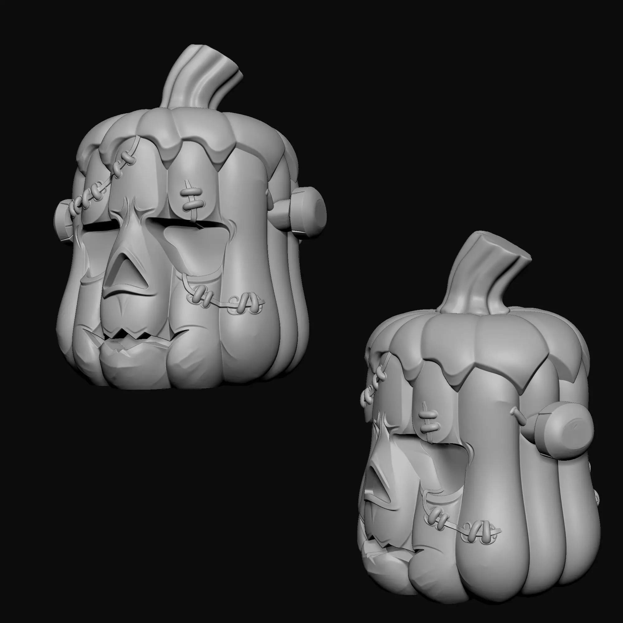 Frankenstein Pumpkin Halloween 3D print model_9