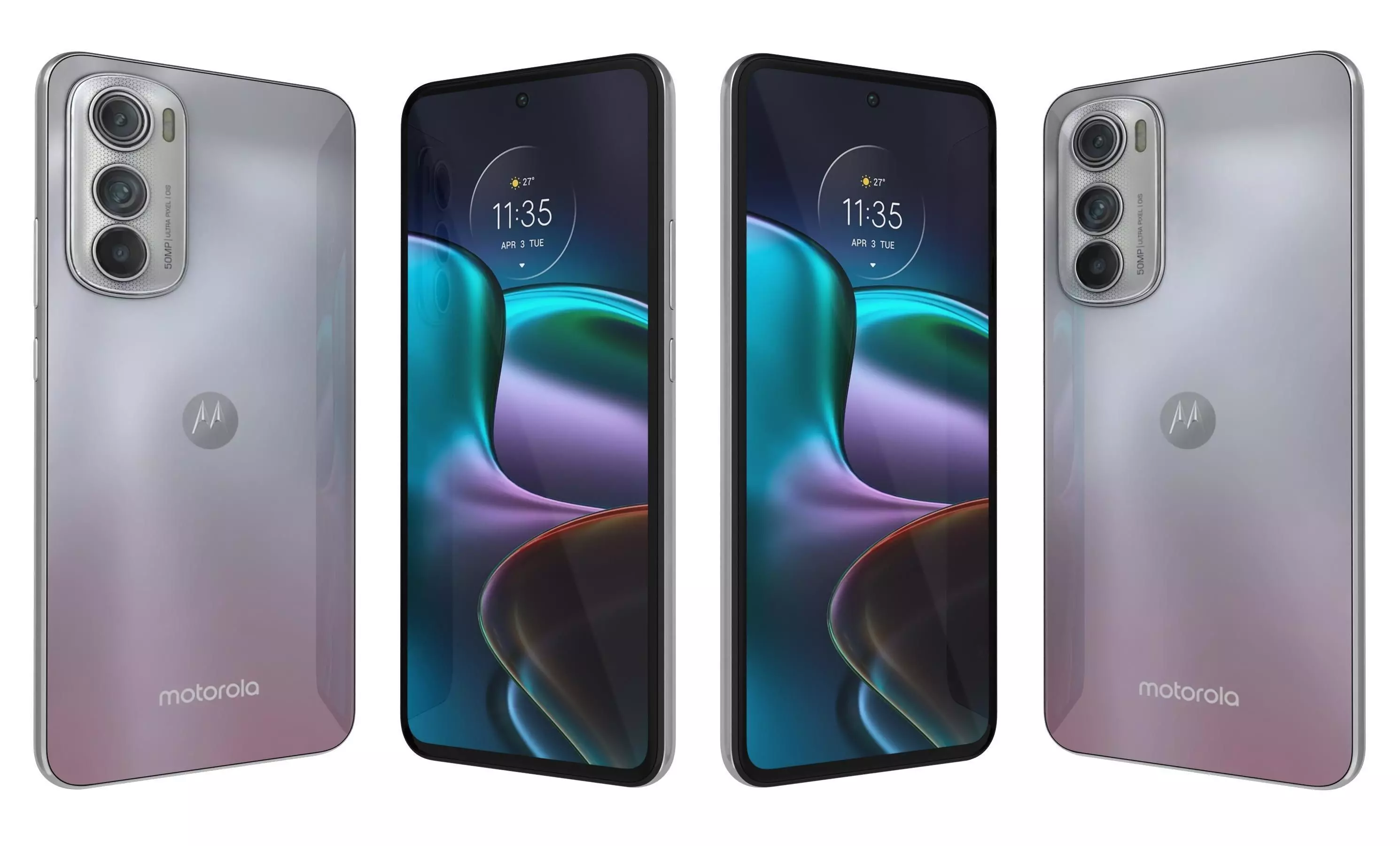 Motorola Edge 30 Silver High Poly 3D model_0