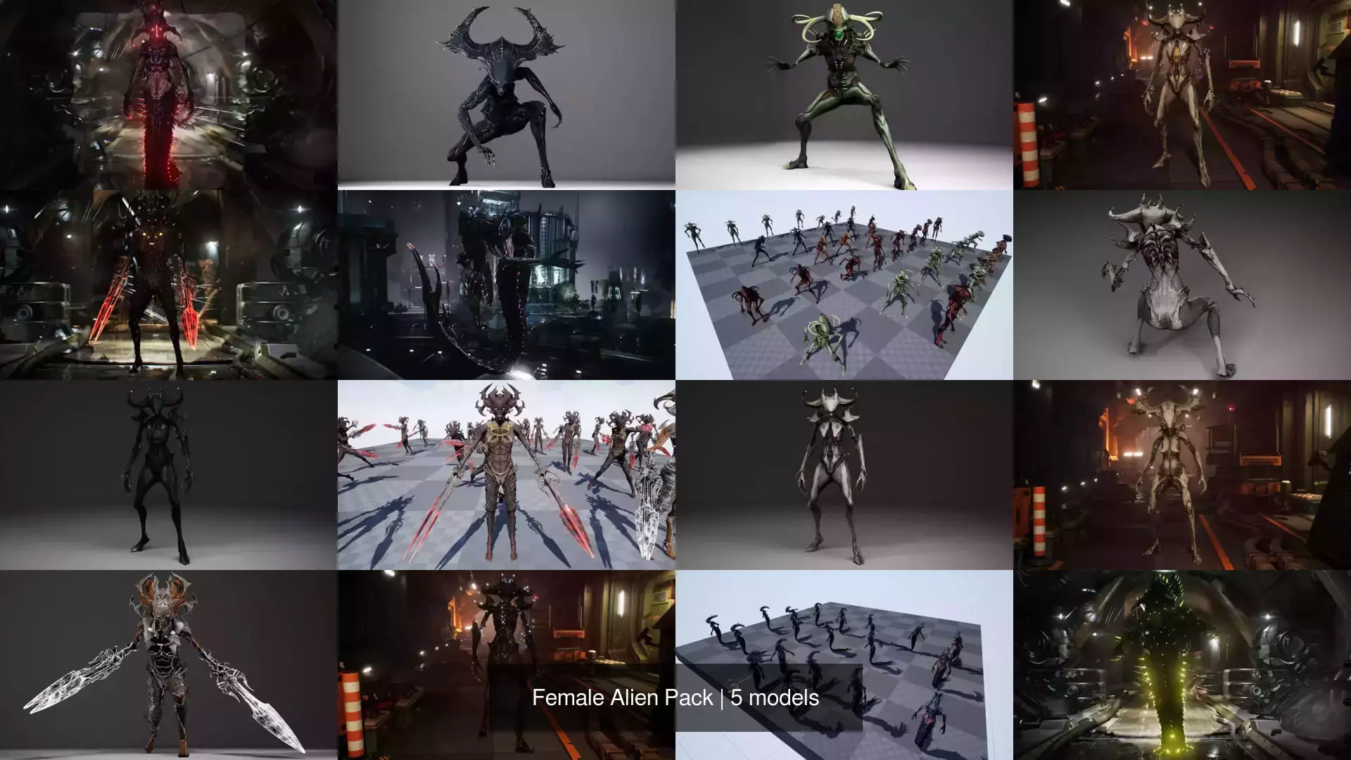 Female Alien Pack 3D Model Collection_6