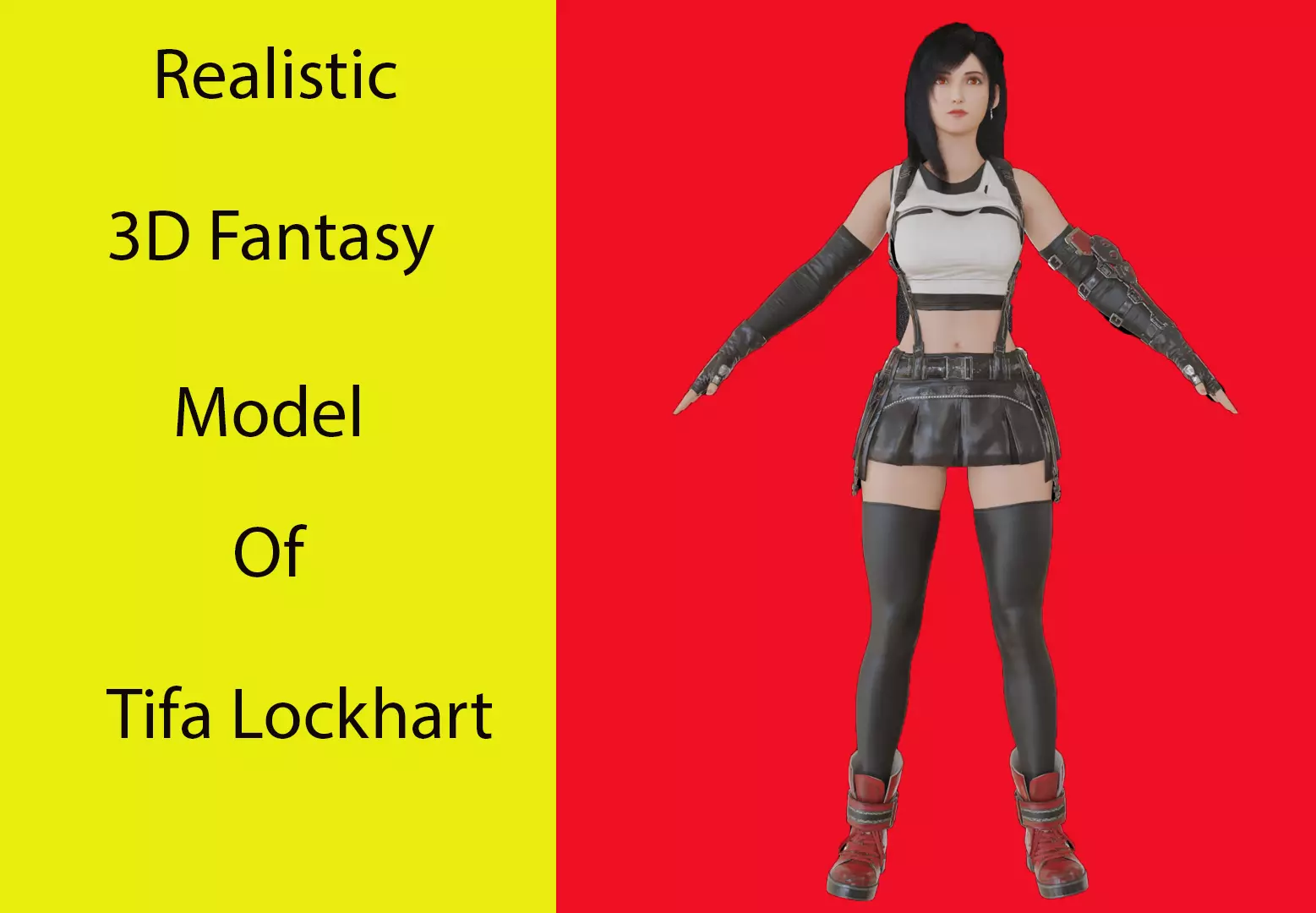 Tifa Lockhart Low-poly 3D model