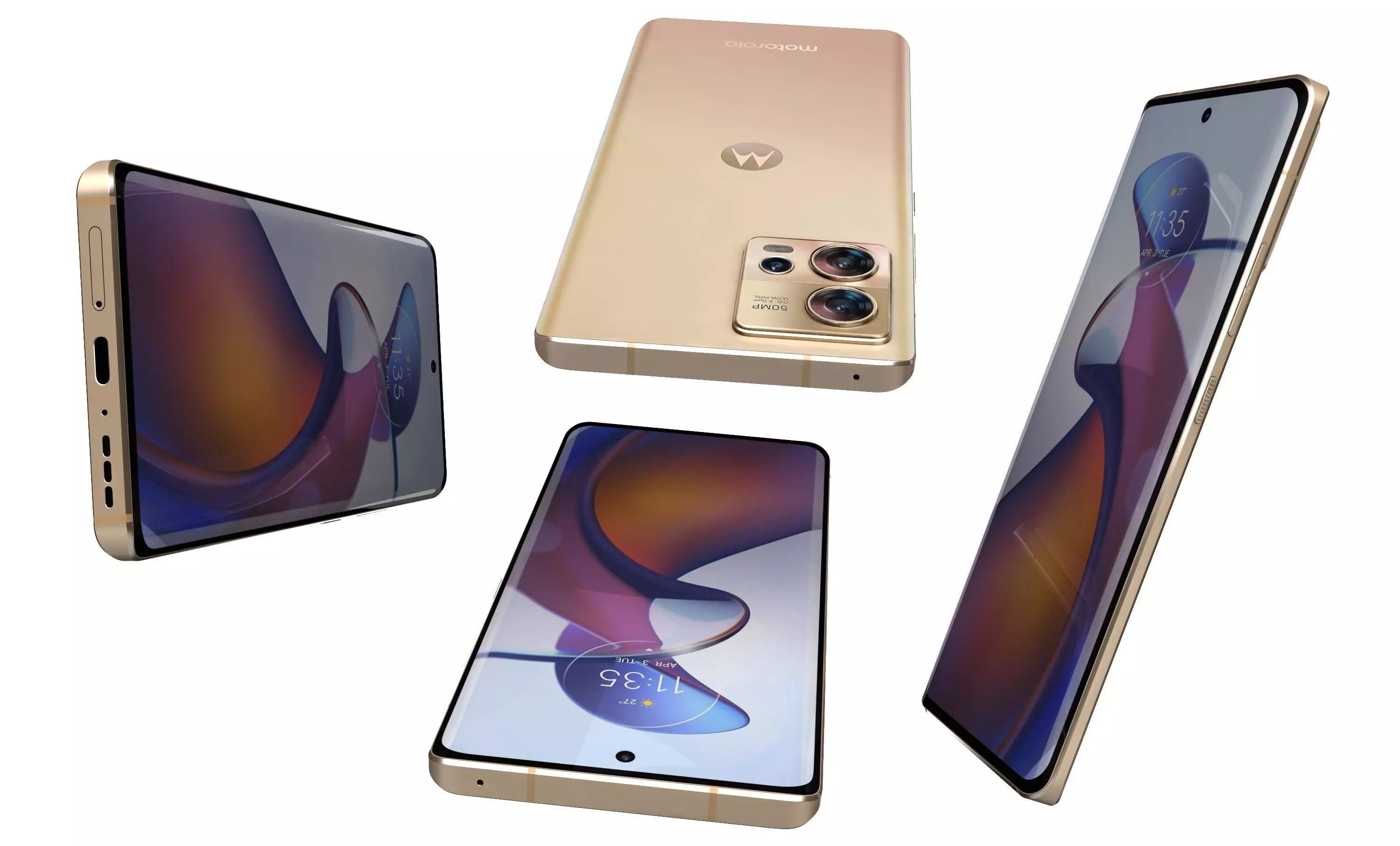 Motorola Edge 30 Fusion Gold High Poly 3D model_7