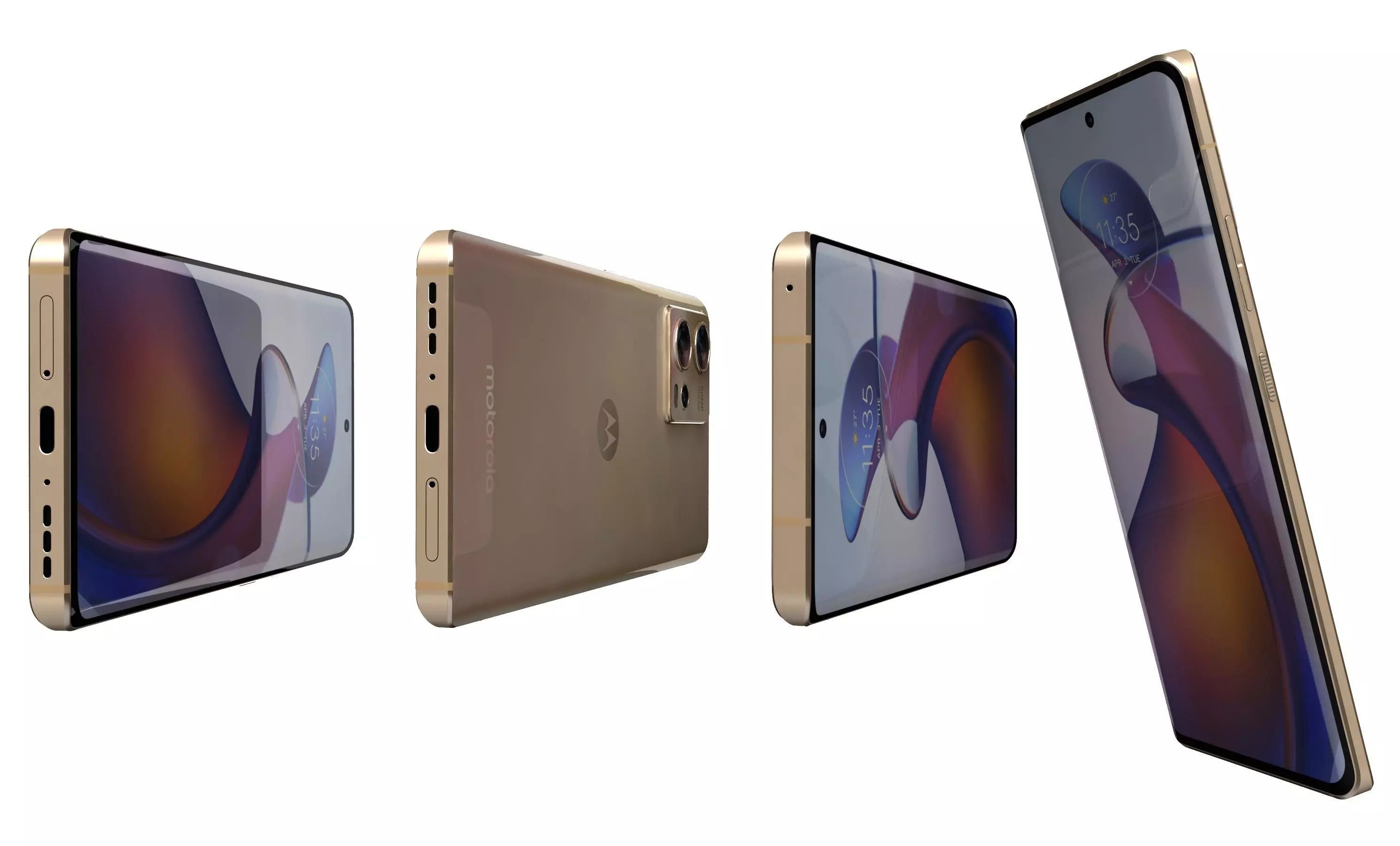 Motorola Edge 30 Fusion Gold High Poly 3D model_6