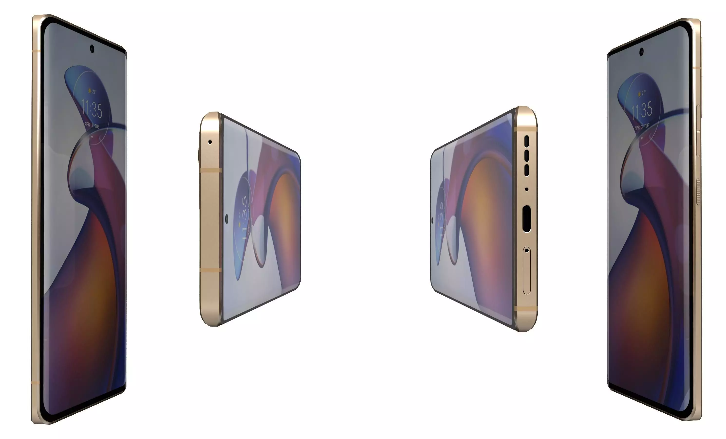Motorola Edge 30 Fusion Gold High Poly 3D model_2
