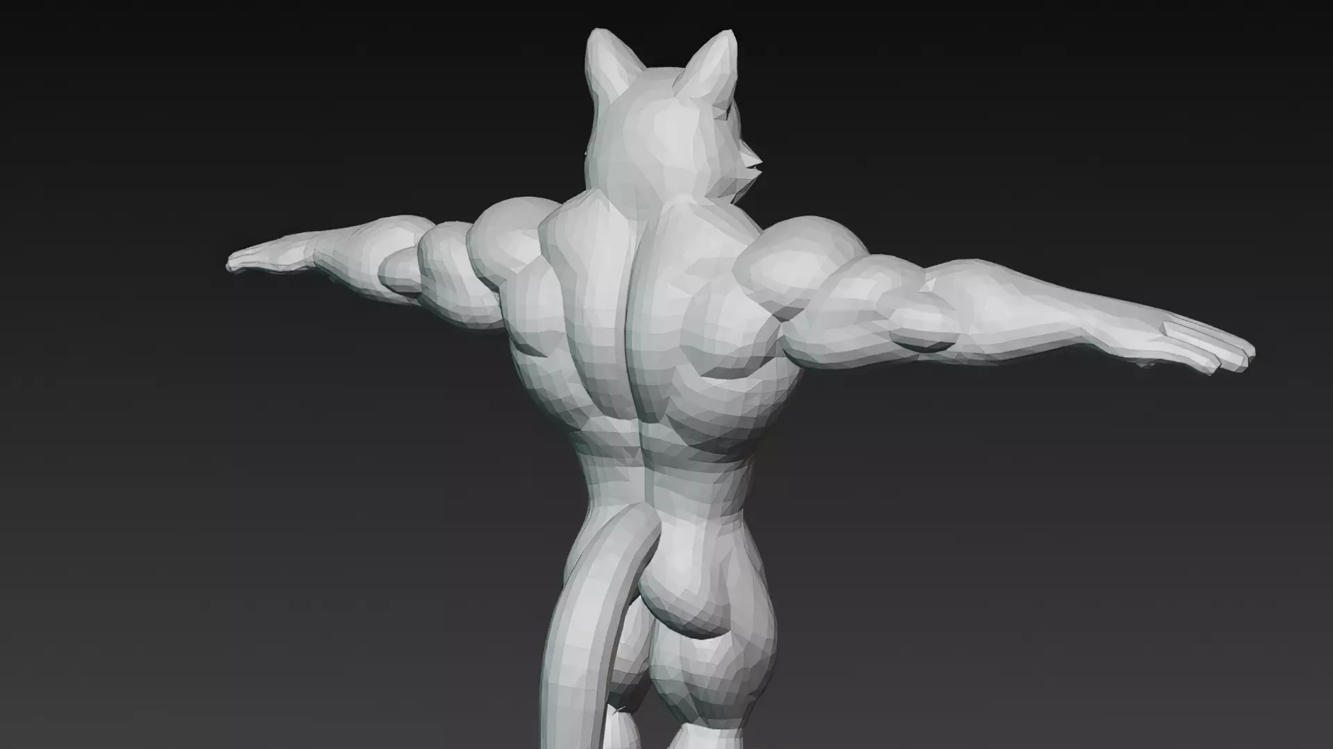 Cartoon Muscular Animals Pack 3D Models Low-poly 3D model_25