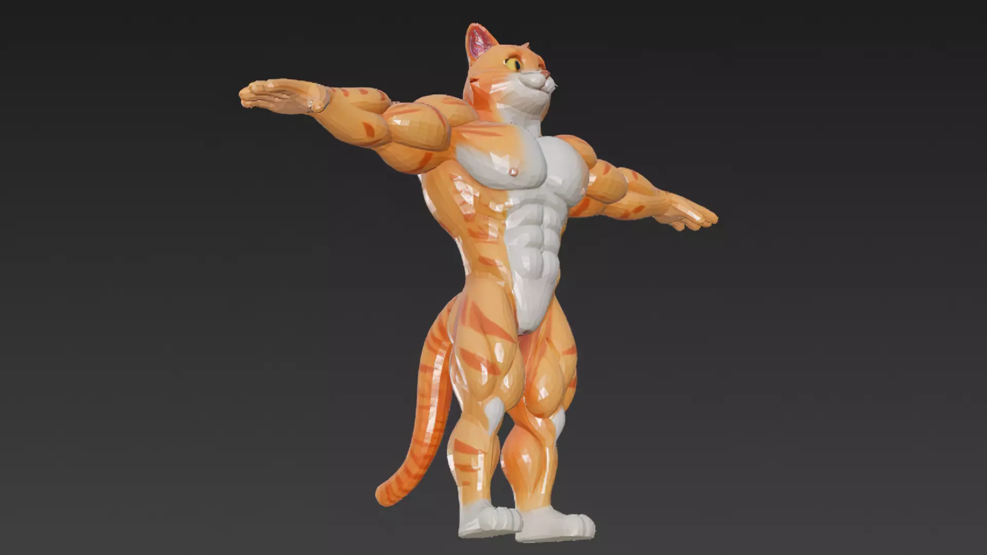 Cartoon Muscular Animals Pack 3D Models Low-poly 3D model_17