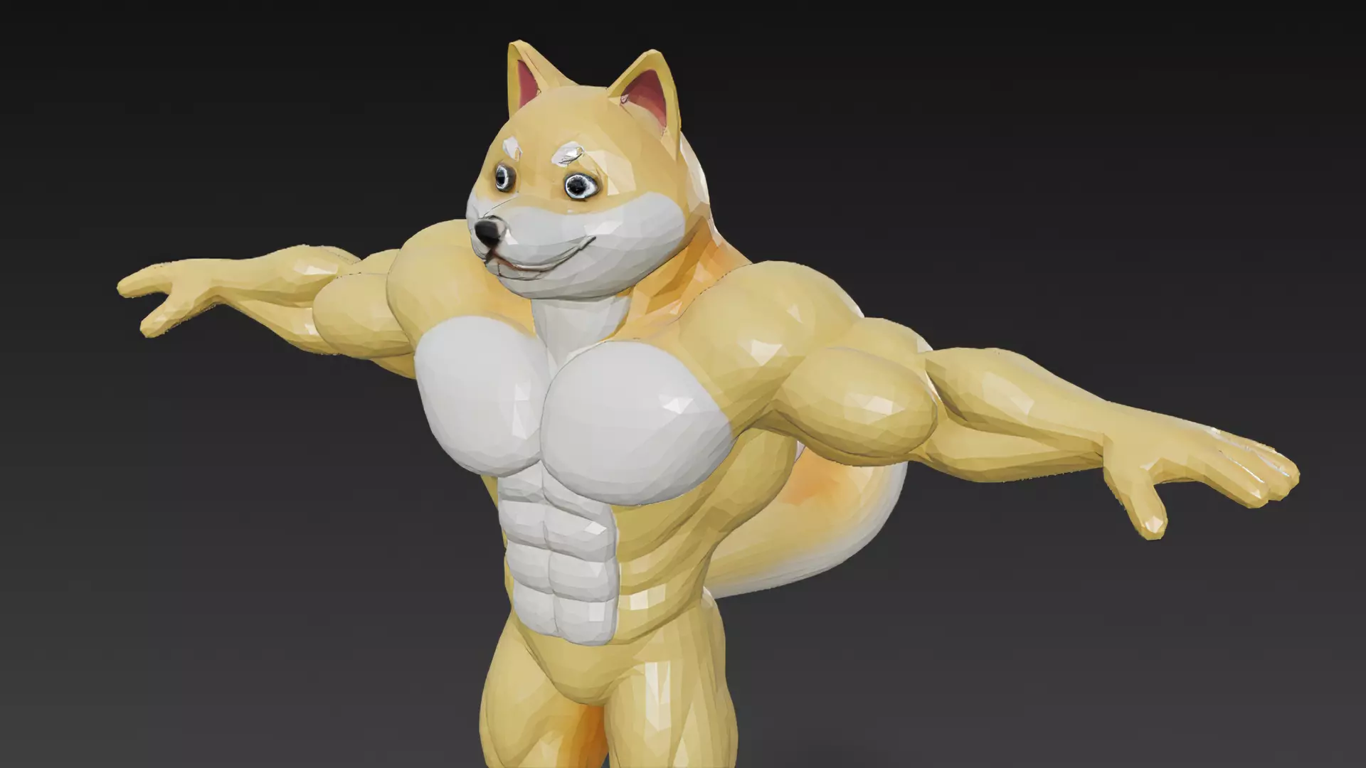 Cartoon Muscular Animals Pack 3D Models Low-poly 3D model_48