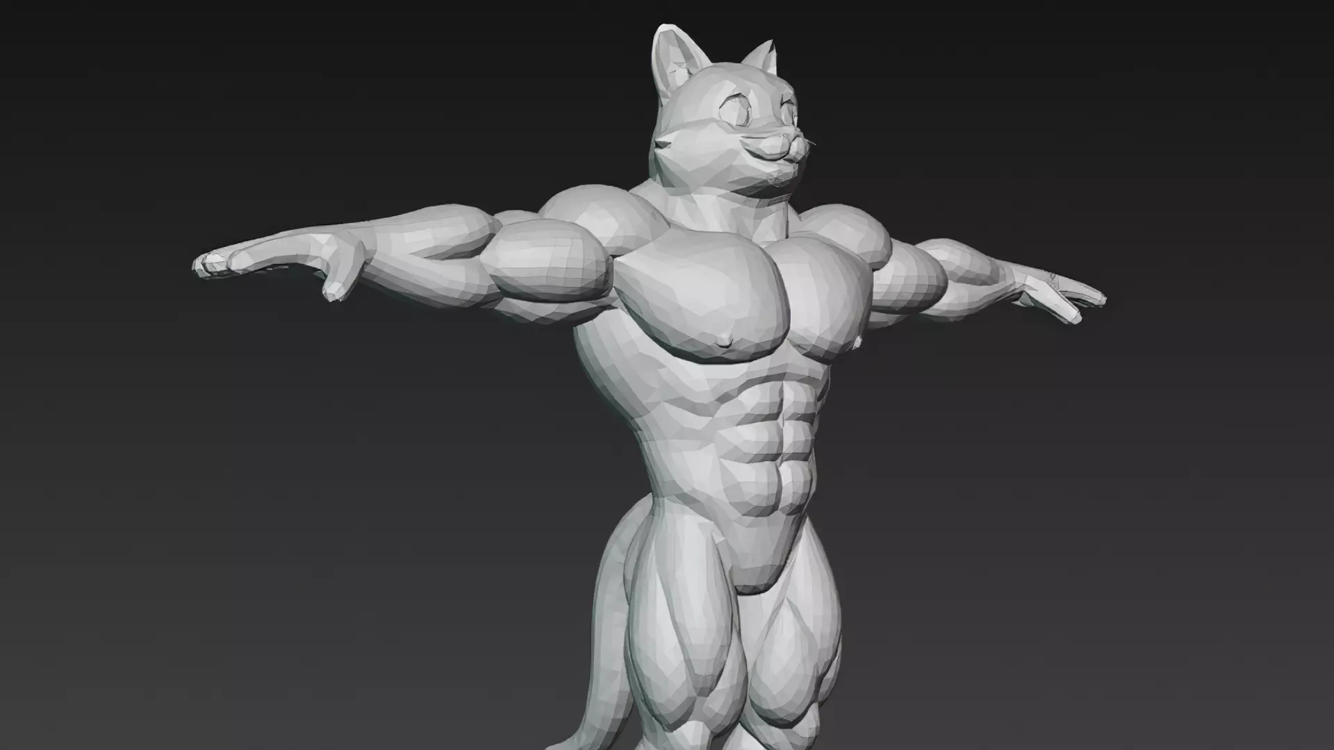 Cartoon Muscular Animals Pack 3D Models Low-poly 3D model_23