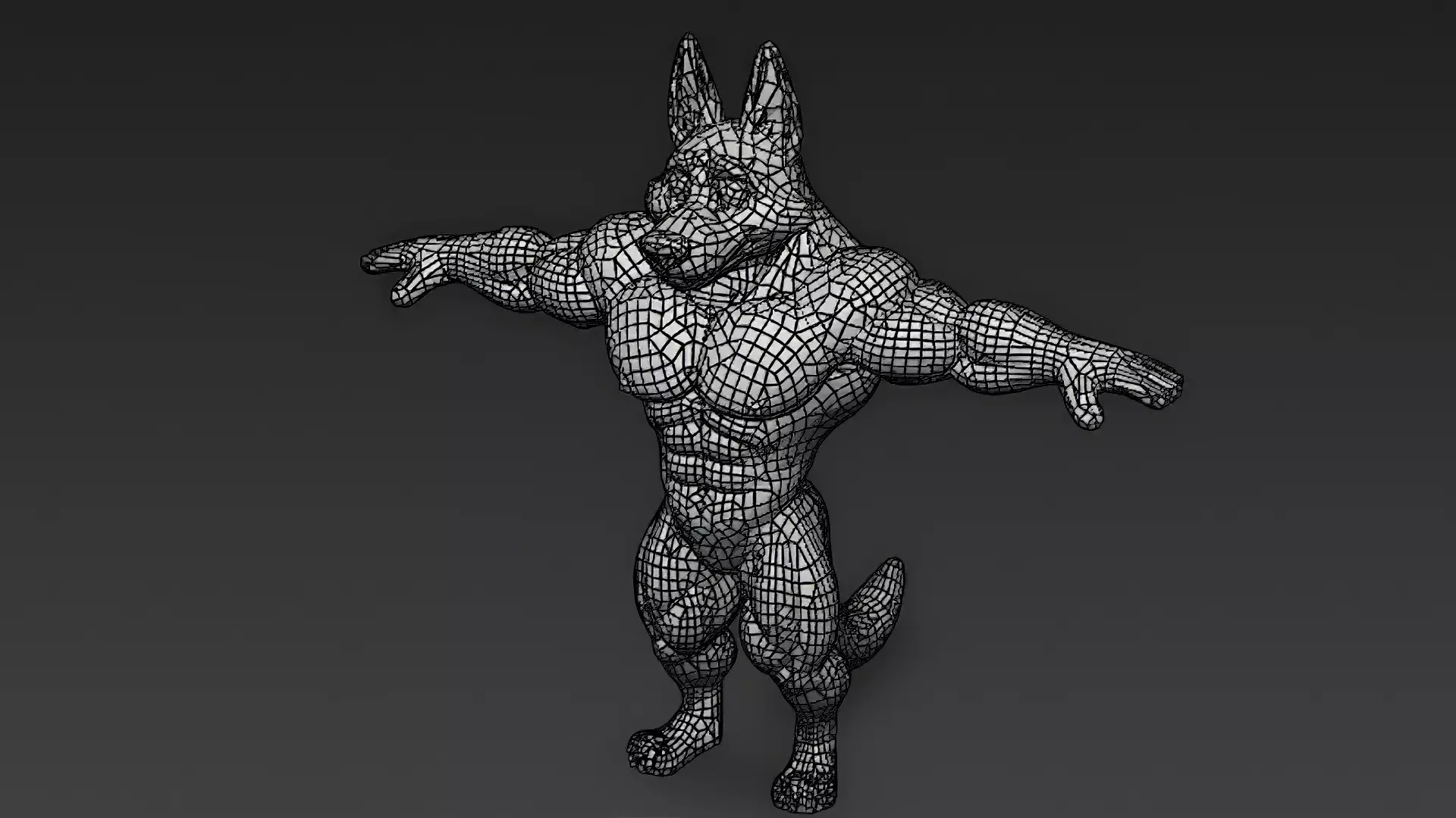 Cartoon Muscular Animals Pack 3D Models Low-poly 3D model_39