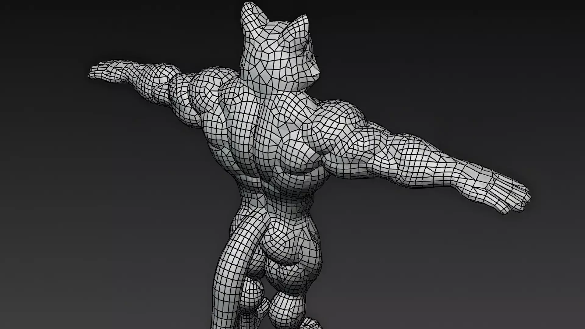 Cartoon Muscular Animals Pack 3D Models Low-poly 3D model_28